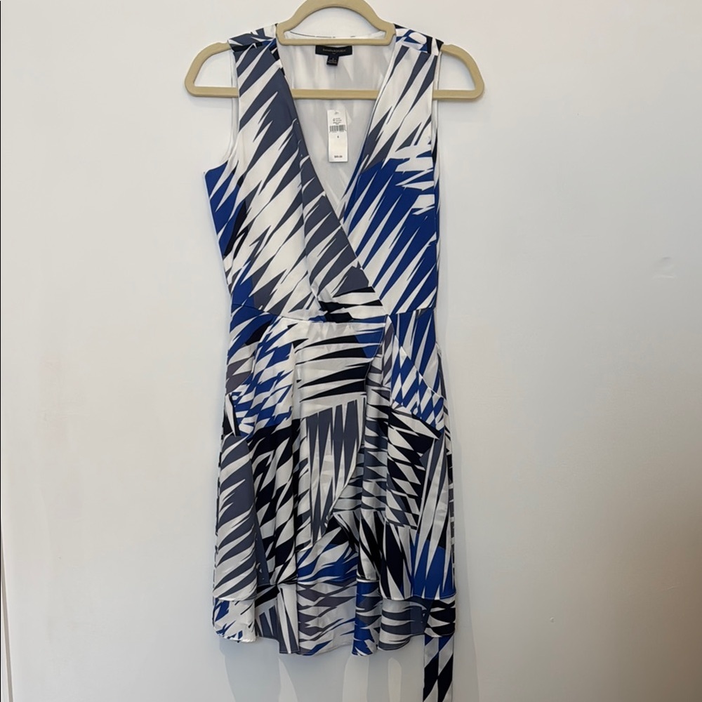 Blue and White Patterned Dress